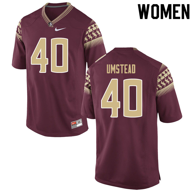 Women #40 Ethan Umstead Florida State Seminoles College Football Jerseys Sale-Garnet